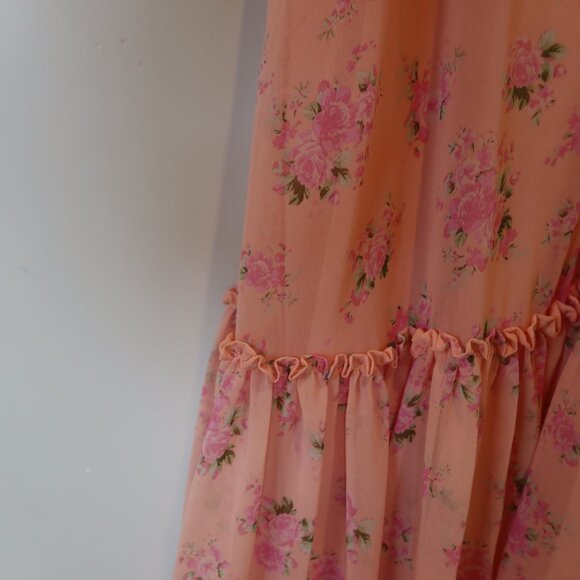 LoveShackFancy Target pink Floral Ruffle Midi Dress 18 Cottagecore romantic milk - Picture 6 of 8
